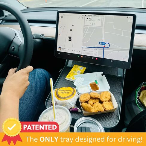 Tesla Model Y Model 3 Accessories 2023, Car Eating Food Table Alset Tray, Center Console Organizer, for Autopilot, Road Trips. Anti-slip Mat for Stability. in Saudi Arabia