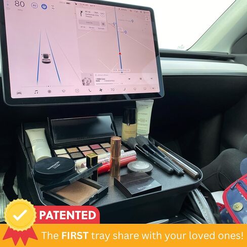 Tesla Model Y Model 3 Accessories 2023, Car Eating Food Table Alset Tray, Center Console Organizer, for Autopilot, Road Trips. Anti-slip Mat for Stability. in Saudi Arabia