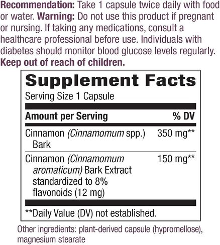 Nature's Way Premium Extract القرفة الموحدة إلى 8% فلافونويدات، 60 كبسولة نباتية (عبوة من قطعتين) in Saudi Arabia