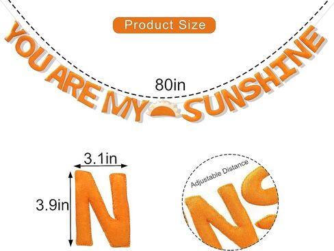 أنت My Sunshine Felt Garland - رسائل ثلاثية الأبعاد أنت My Sunshine ديكور الحائط، ديكور جدار الحضانة Boho، غرفة اللعب، فن جدار غرفة نوم الأطفال، هدية عيد ميلاد للأطفال in Saudi Arabia