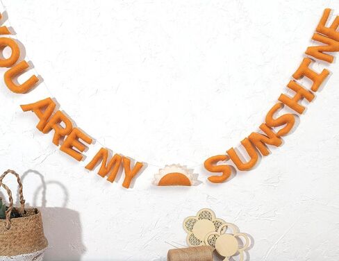 أنت My Sunshine Felt Garland - رسائل ثلاثية الأبعاد أنت My Sunshine ديكور الحائط، ديكور جدار الحضانة Boho، غرفة اللعب، فن جدار غرفة نوم الأطفال، هدية عيد ميلاد للأطفال in Saudi Arabia