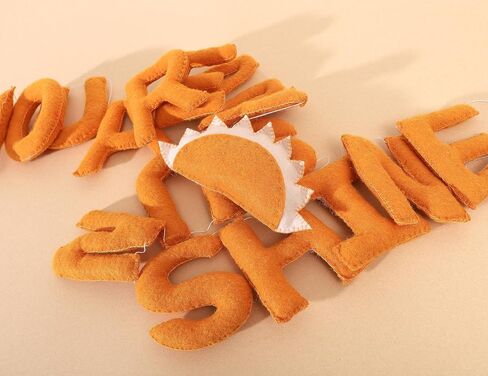 أنت My Sunshine Felt Garland - رسائل ثلاثية الأبعاد أنت My Sunshine ديكور الحائط، ديكور جدار الحضانة Boho، غرفة اللعب، فن جدار غرفة نوم الأطفال، هدية عيد ميلاد للأطفال in Saudi Arabia