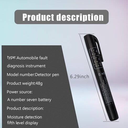 1 PC Car Brake Oil Test Pen, Brake Hydraulic Oil Moisture Analyzer with LED Indicator Lights, Universal Automotive Diagnostic Test Tool, Product Compatible with Most Car Models (Black) in Saudi Arabia