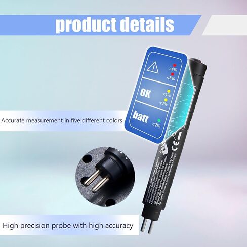 1 PC Car Brake Oil Test Pen, Brake Hydraulic Oil Moisture Analyzer with LED Indicator Lights, Universal Automotive Diagnostic Test Tool, Product Compatible with Most Car Models (Black) in Saudi Arabia