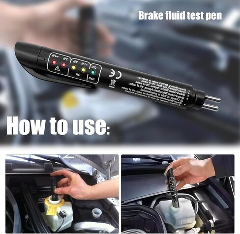 Brake Fluid Liquid Tester Pen, Brake Fluid Checker Brake Fluid Liquid Oil Tester Pen 5 Led Indicator Car Testing Tool Power Probe 3 with for Dot3/4/5 in Kuwait