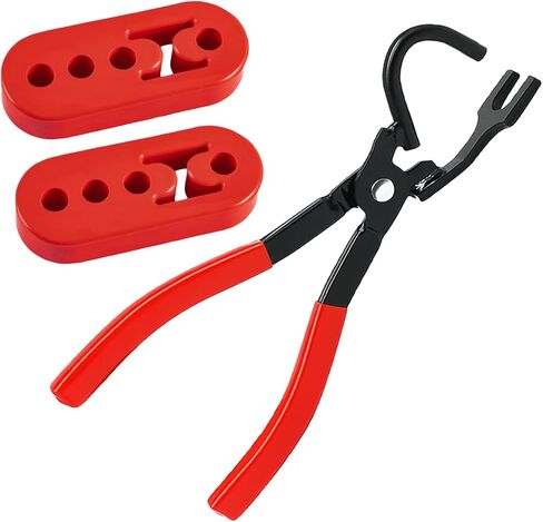 3 قطع كماشة إزالة شماعات العادم وشماعات العادم المطاطية لإزالة شماعات كاتم الصوت واستبدال جلبة عازل قابل للتعديل 4 فتحات عالمية (أحمر) in Kuwait