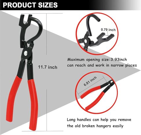 3 قطع كماشة إزالة شماعات العادم وشماعات العادم المطاطية لإزالة شماعات كاتم الصوت واستبدال جلبة عازل قابل للتعديل 4 فتحات عالمية (أحمر) in Kuwait