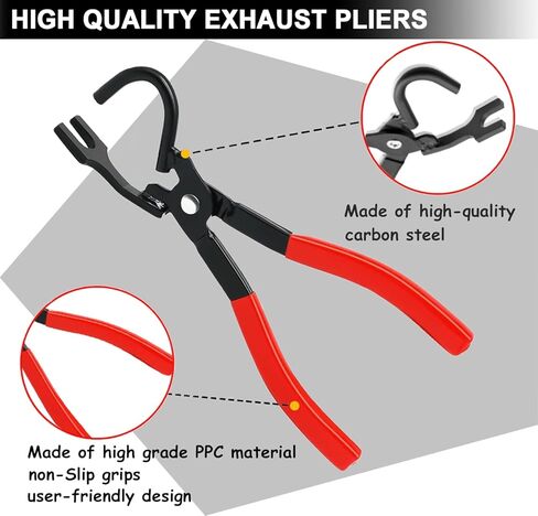 3 قطع كماشة إزالة شماعات العادم وشماعات العادم المطاطية لإزالة شماعات كاتم الصوت واستبدال جلبة عازل قابل للتعديل 4 فتحات عالمية (أحمر) in Kuwait