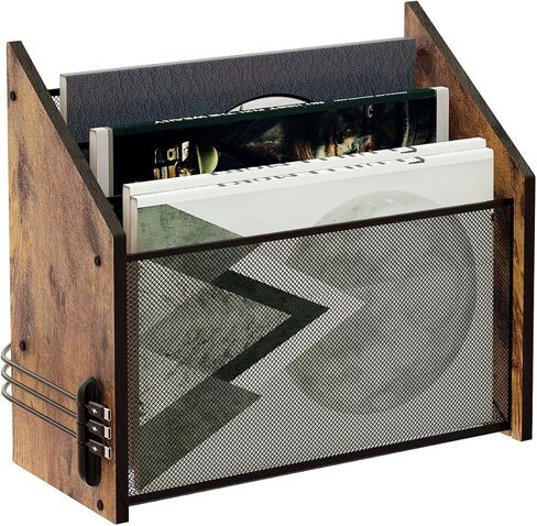 LUCYCAZ Vertical File Organizer - Triple File Holder, 3-Tier Wood Desk Organizer File Storage Paper Organizer for Desktop with Cable Manager, Desk File Sorter for Letters, Mails, Papers, Magazines in Kuwait