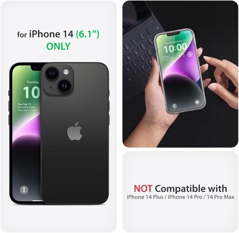 واقي شاشة لهاتف iPhone 14 [حزمة ممتازة] [تم اختبار السقوط من الدرجة العسكرية] [لا يصفر المصد] - حافظة شفافة + 3 عبوات من الزجاج المقسى (2022/6.1 بوصة) in Kuwait