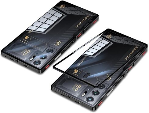 حافظة QUIETIP متوافقة مع Red Magic 9 Pro / 9 Pro+ Plus مع واقي شاشة، إطار معدني + غطاء خلفي من الزجاج المقوى الشفاف مع حماية للكاميرا مقاومة للصدمات، فضي in Saudi Arabia