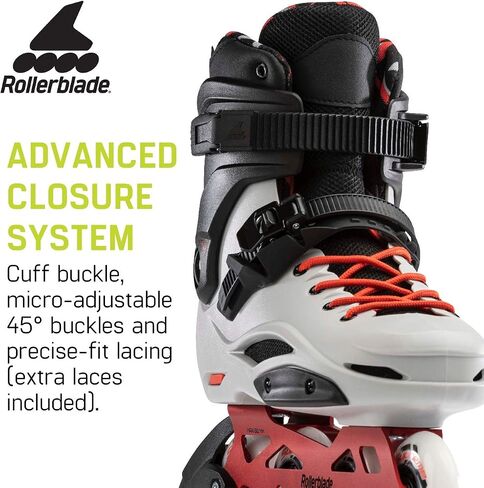 Rollerblade RB Pro X Unisex Adult Fitness Inline Skate, Grey/Warm Red, Urban Performance Inline Skates in Saudi Arabia