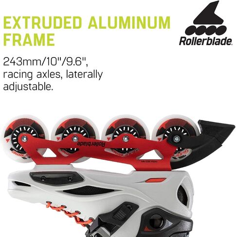 Rollerblade RB Pro X Unisex Adult Fitness Inline Skate, Grey/Warm Red, Urban Performance Inline Skates in Saudi Arabia