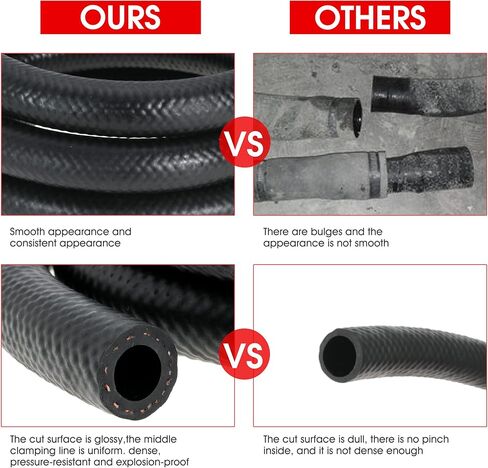 خرطوم خط الوقود 3/8 بوصة 10 قدم لزيت محرك الديزل الحيوي يعمل بالديزل والجازولين لمحركات أنظمة الوقود 10 أقدام 300 رطل لكل بوصة مربعة أسود in Kuwait