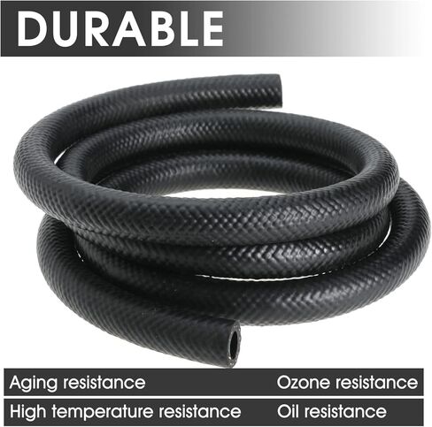 خرطوم خط الوقود 3/8 بوصة 10 قدم لزيت محرك الديزل الحيوي يعمل بالديزل والجازولين لمحركات أنظمة الوقود 10 أقدام 300 رطل لكل بوصة مربعة أسود in Kuwait