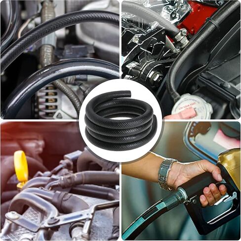 خرطوم خط الوقود 3/8 بوصة 10 قدم لزيت محرك الديزل الحيوي يعمل بالديزل والجازولين لمحركات أنظمة الوقود 10 أقدام 300 رطل لكل بوصة مربعة أسود in Kuwait