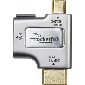 Rocketfish HDMI-to-Micro-/Mini-HDMI Adapter (RF-G1175) Silver/Gold - New