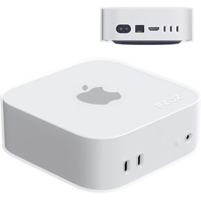 PZOZ Protective Case for Mac Mini M4 / M4 Pro 2024, Soft Silicone Protective Cover Anti-Scratch Waterproof Shockproof Dustproof Shell Compatible with Apple Mac Mini M4 / M4 Pro (Transparent White)