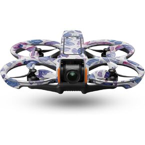 Carbon Fiber Drone Skin Compatible with DJI Avata 2 (2024) - Blue Petals - Premium 3M Vinyl Protective Wrap Decal Cover - Easy to Apply | Crafted in The USA by MightySkins