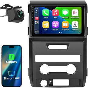 9-inch Car Radio Stereo for Ford F-150 2009-2012, Supports Wireless CarPlay/Bluetooth/GPS Navigation/HD Reverse Camera/FM/DSP/Android12