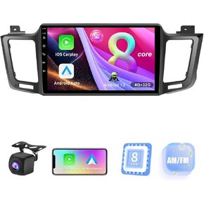 8 Core (4GB+32GB) Car Stereo Upgrade Radio for Toyota RAV4 2013-2018,Android 13 10.2inch GPS Navigation with Wireless Carplay Android Auto Support AM FM RSD Bluetooth 5.0, 5G WiFi, 4G LTE
