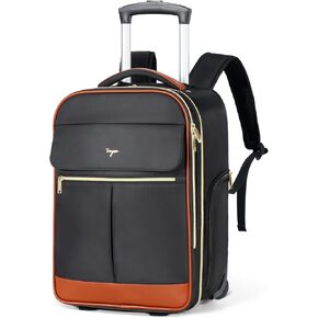 Rolling Backpack for Women Men, Travel Backpack with Wheels, Large Carry on Backpack Flight Approved, 17 Inch Wheeled Laptop Backpack for Travel Work Business Overnight Roller Bag, Black