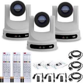 3 x PTZOptics Move SE SDI/HDMI/USB/IP PTZ Camera with 20x Optical Zoom (White) (PT20X-SE-WH-G3)
