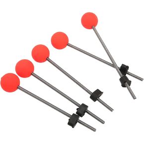 Red Ball Spring Rod Tip, 5PCS Ice Fishing Pole Spring Ball Tip High Strength Outdoor Durable for Reservoir Fishing(L)