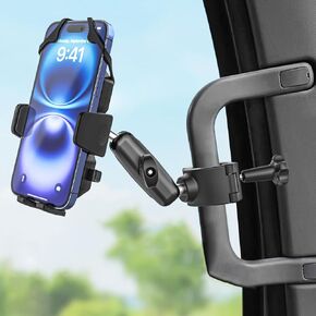 A Pillar Grab Handle Phone Mount for Car/Truck [Shockproof Metal Arm] Universal Phone Clip Phone Holders for Your Car, Truck, Picku, Suv, Van, Excavator, Front Loader, Fit for iPhone 16 15 14