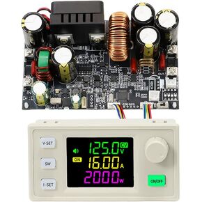 DC Buck Converter, 12V-140V to 0.5V-125V DC-DC Step Down Module CVCC Adjustable Buck Voltage Converter with LCD Controller
