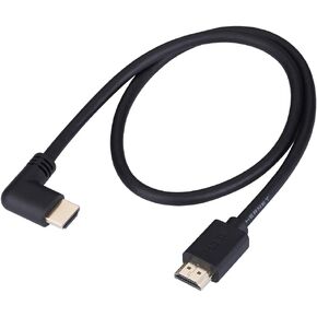 2FT 0.6m High Speed 4K 60HZ HDMI Cable 2.0 with Ethernet Male to Male Ultra HD with 90 Degree Right Angle Support 4K 1080P 3D for 4K TV HDTV PS4 Xbox 360 Xbox One Projectors Laptop