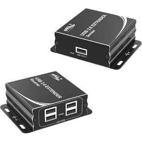 eKL USB Extender Over Cat5e Cat6 Ethernet Cable up to 524ft/160M with 4 USB 2.0 Ports Plug and Play No Driver Supports Touch Screen Webcam Keyboard and Mouse