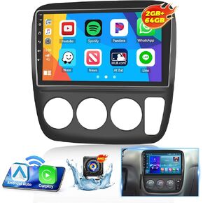 [2+64GB] Inefala for Honda CRV 1997-2001 (Manual A/C) Android Car Radio Stereo with Wireless CarPlay Android Auto, 9 Inch HD Touchscreen with GPS WiFi BT FM/RDS SWC MIC+Backup Camera