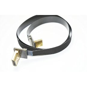 FPC HDMI Slim Flat FPV HDMI Cable Mini HDMI male 90 degree angled to Standard HDMI Full HDMI male 90 degree for brushless gimbal handhold gimbal dsrl gimbal FPV ground monitoring 60cm