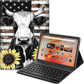 حالة لوحة المفاتيح لـ Amazon Fire HD 10 Tablet (الجيل الثالث عشر/الحادي عشر ، 2023/2021 إصدار)