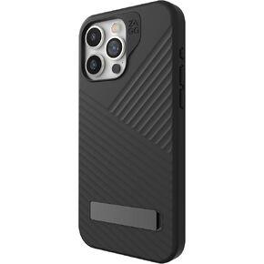 ZAGG Denali Snap iPhone 15 Pro Max Case with Kickstand for Phone - Drop Protection (16ft/5m), Dual Layer Textured Cell Phone Case for iPhone 15, No-Slip Design, MagSafe Phone Case Black