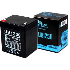 Replacement for ADT Security Alarm Safewatch Pro 3000 Battery - Replacement UB1250 Universal Sealed Lead Acid Battery (12V, 5Ah, 5000mAh, F1 Terminal, AGM,SLA) - Includes TWO F1 to F2 Terminal Adapter