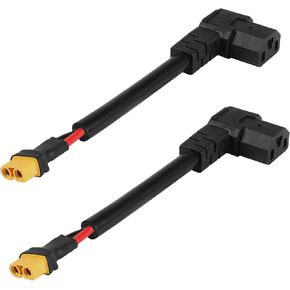 GELRHONR Right Angle XT60 to IEC 320 C13 Power Cable,25A XT60 Female to C13 Female Power Cord for Computers Servers Routers Switches Monitors Rice Cookers-2pcs
