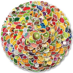 Fruit Stickers, 200 Pcs PEGTMVE Cute Fruits Stickers Colorful VSCO Waterproof Stickers for Laptop Water Bottle Luggage Cup Phone Bike Botebook Car