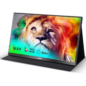 G-STORY 15.6" Portable Monitor, QLED 1080P Laptop Monitor, 100% sRGB Frameless Second Screen, USB C External Monitor Travel Mini HDMI Dual Speakers, Portable Gaming Monitor for PC Phone PS5 Xbox NS