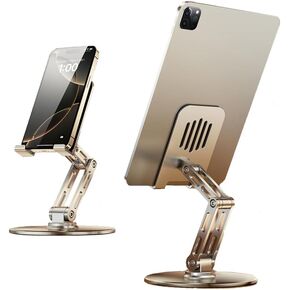 360° Rotating Cell Phone Stand Holder Adjustable Cell Phone Desk Stand, Aluminum Alloy, Silver,Ipad Tablet Stand Holder Cell Phone Desk Stand