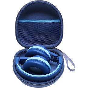 Kids Headphone Case Compatible with iClever HS19/BTH12, noot Products, EarFun, Candy Bila, New bee, awatrue Folding Headphones for Girls, Boys, Travel Hard Dark Blue Case