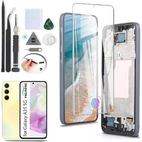YWLRONG Display for Samsung Galaxy A35 OLED Screen Replacement LCD Touch Screen Digitizer Assembly for Samsung A35 A356U with Tools(Support Fingerprint)