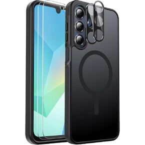 Mangix for Samsung Galaxy A16 5G Phone Case, with 2-Pack Tempered Glass Screen Protector and Camera Lens Protector, Translucent Back Shockproof Phone Cover for Samsung Galaxy A16 5G (Green)