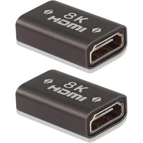 CERRXIAN 8K HDMI Coupler, HDMI 2.1 Female to Female Adapter, HDMI Extender Connector Converter Supports 8K@60Hz, 4K@120Hz 3D for Monitors, Laptop, Projector(2-Pack)