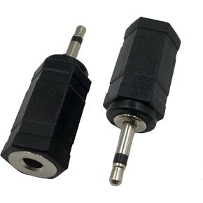 2 Pack 2.5mm Male Jack to 3.5mm Female Jack Adapter Connector Compatible with Logitech Harmony Hub IR Blaster IR Emitter Extenders IR Repeaters IR Receivers