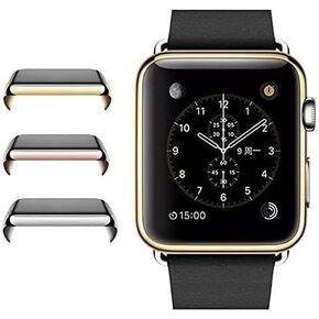 Apple Watch [38mm] Protective Snap-On Case with Built-in Clear Glass Screen Protector - Anti-Scratch & Shockproof Shield Full Cover Guard for Apple Watch Series 2-38mm [ Gold ]