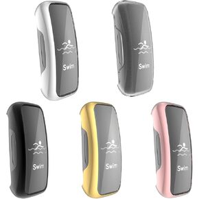Compatible for Fitbit Inspire 2 Waterproof Protective Case Soft TPU Plated Screen Protector Cover Scratch-Proof All Around Screen Cover Bumper Shell for Fitbit Inspire 2 Smartwatch (5pack, Inspire 2)