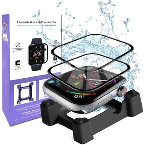 [2+2 Pack] BOTOMALL 12D Waterproof Full Coverage Film for Apple Watch Screen Protector Series SE 8/7/6/5/4,Premium Anti-Scratch HD Clear PMMA Protection Cover Install Kit [NOT Glass]