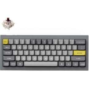 Keychron Q4 Wired Custom Mechanical Keyboard, 60% Layout QMK/VIA Programmable Macro with Hot-swappable Gateron G Pro Brown Switch Double Gasket Compatible with Mac Windows Linux (Gray)